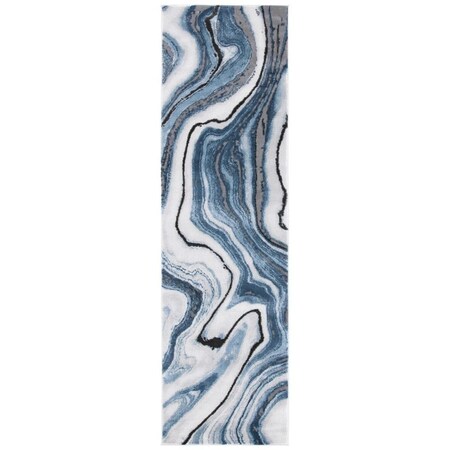 Safavieh 2 ft. 3 in. x 8 ft. Craft 819M Power Loomed Runner Area Rug Blue & Grey CFT819M-28